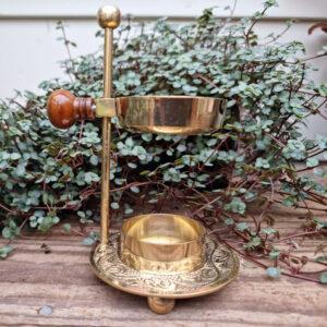 Brass Tealight Resin Incense Burner - Style C